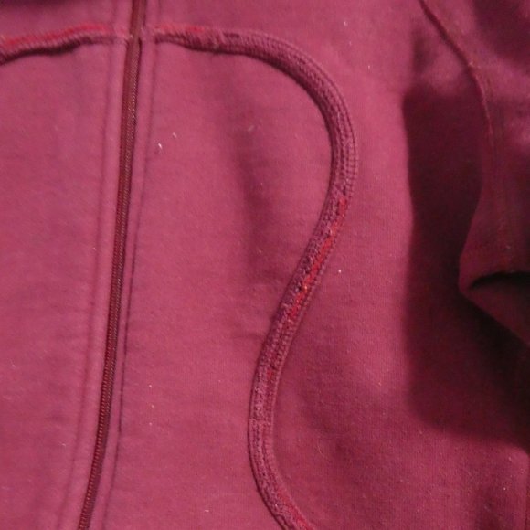 LULULEMON ATHLETICA CANADA | Burgundy Zip-Up Scuba Hoodie / Hooded Jacket - Picture 10 of 16